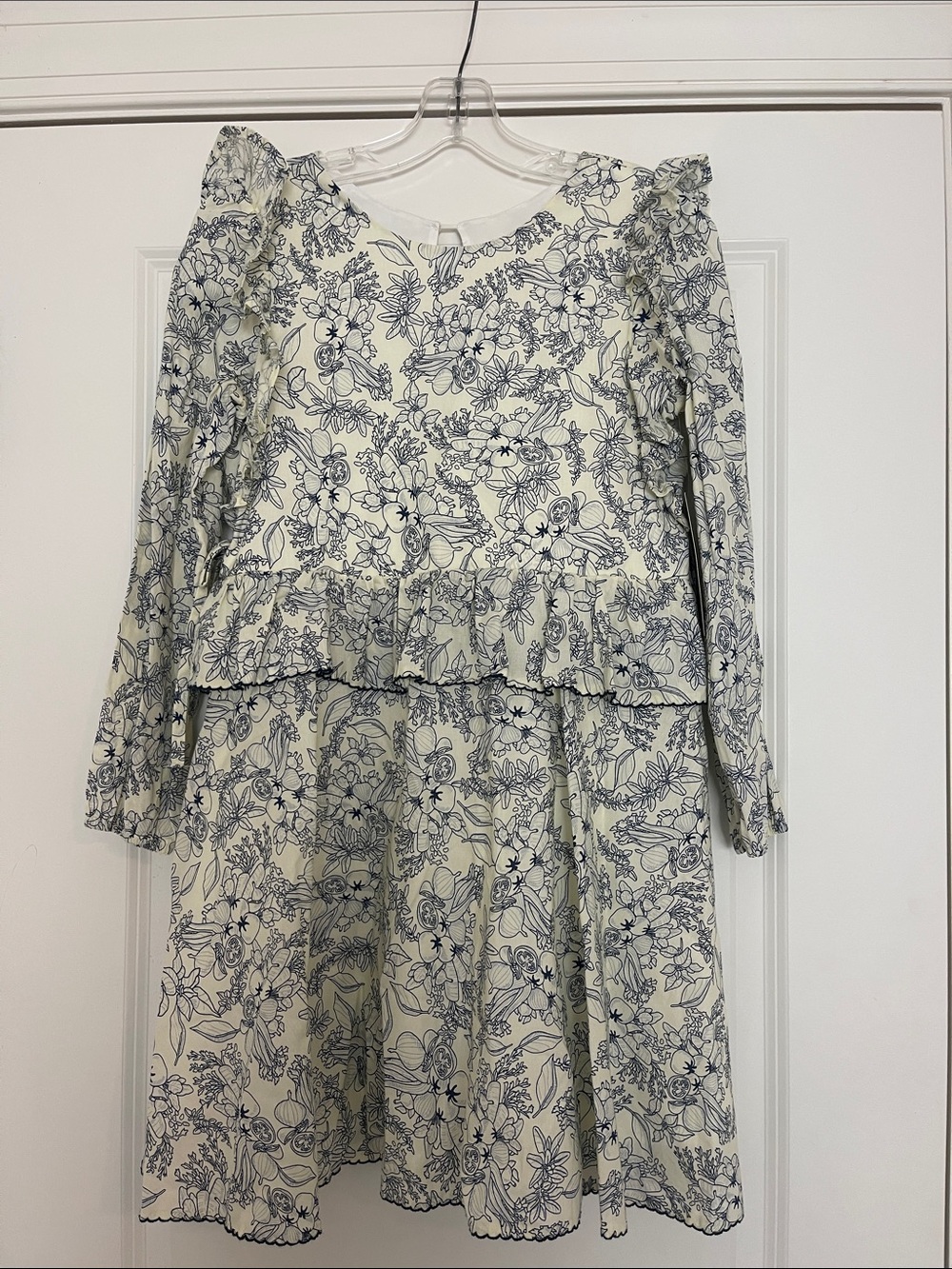 Mabel + Honey Blue Lucy Dress Ruffle Traditional Size 14 New with Tags Boutique